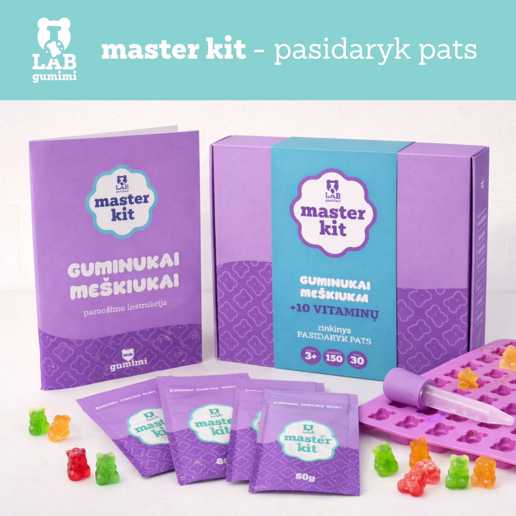 Gumimi Make Me rinknys MASTER KIT guminukai meškiukai 03