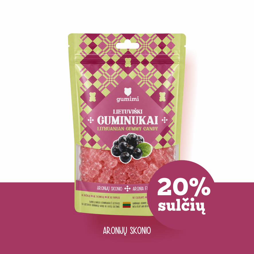 Lietuviški Gumimi guminukai - su aronijų sultimis
