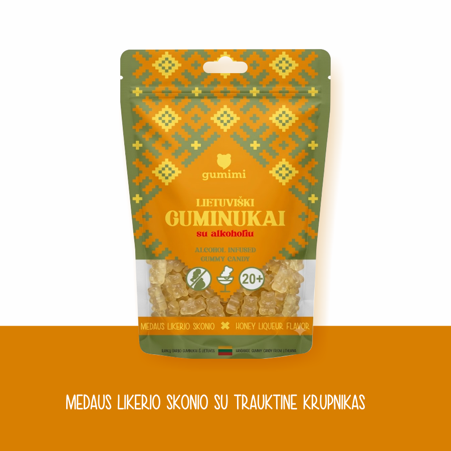 Gumimi lietuviški guminukai su medaus likeriu KRUPNIKAS