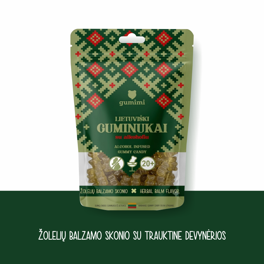 Gumimi lietuviški guminukai su žolelių balzamu DEVYNĖRIOS